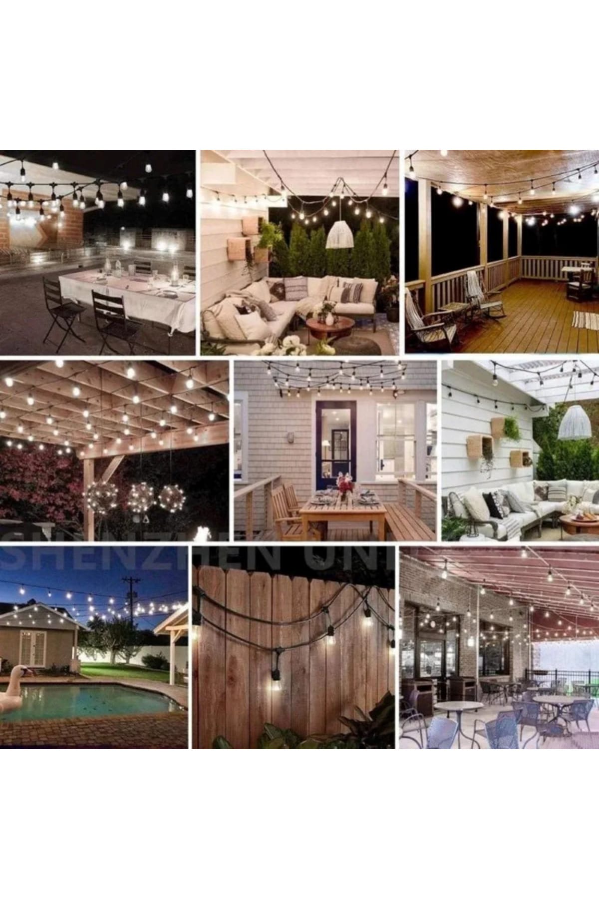 Ghirlandă Luminoasă Edison 10 Metri cu 10 Becuri Vintage pentru Exterior 4