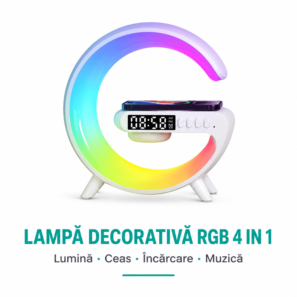 Lampă Decorativă Multifuncțională cu Încărcare Wireless Qi Integrată 2
