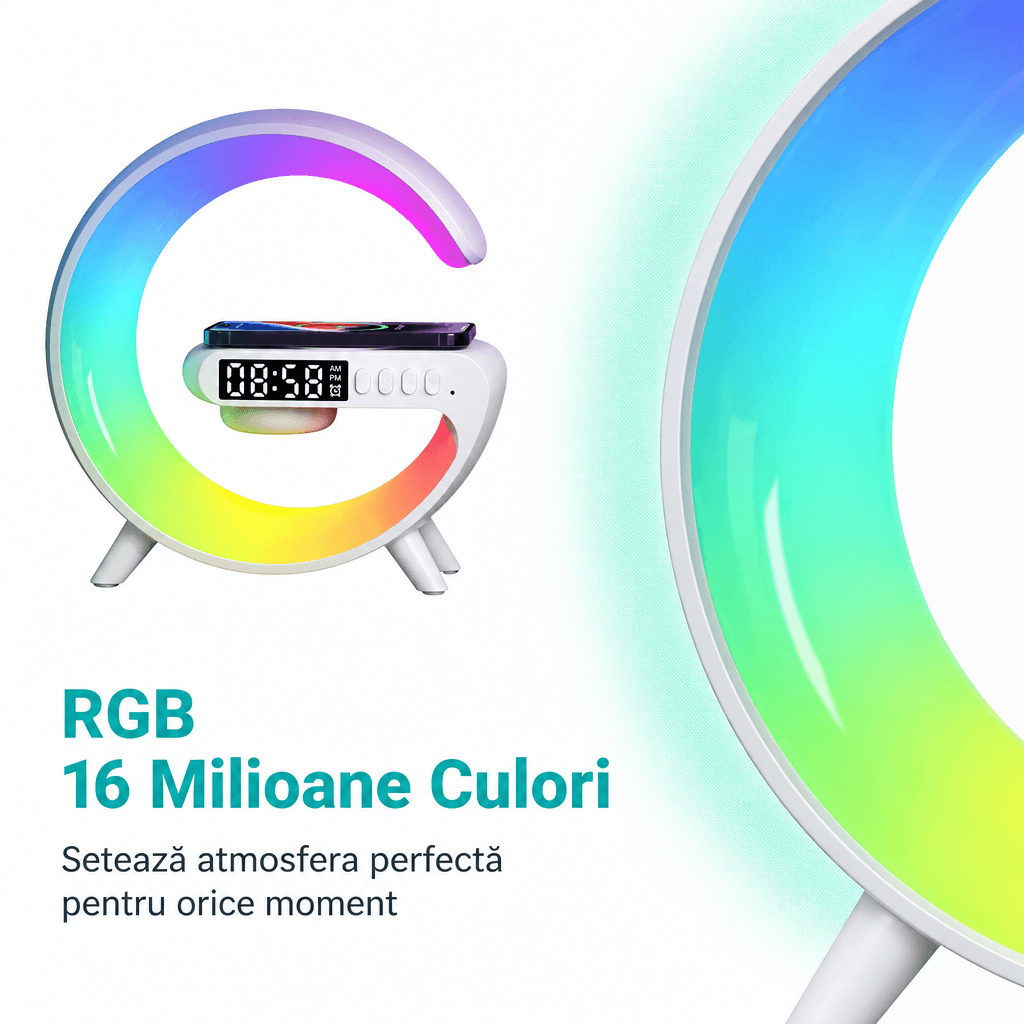 Lampă Decorativă Multifuncțională cu Încărcare Wireless Qi Integrată 3