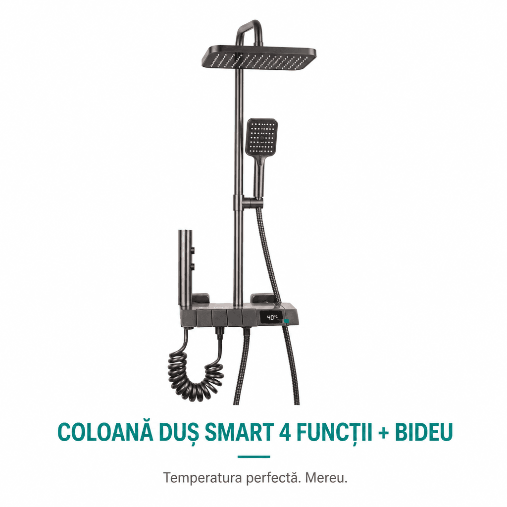 Coloană de Duș cu 4 Funcții și Bideu Integrat Set Complet Montaj Rapid 2