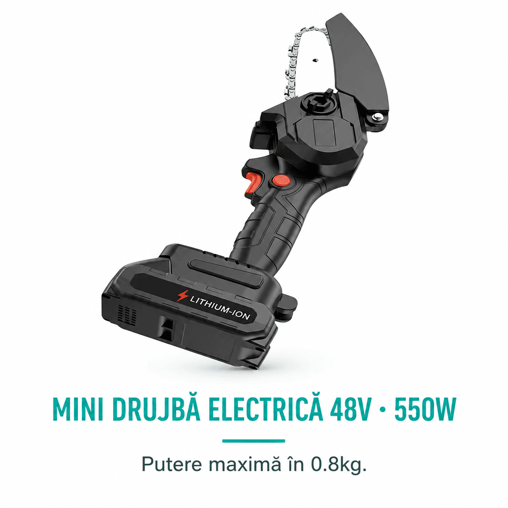 Drujbă Electrică Fără Fir 48V 550W cu Acumulator Li-Ion Silențioasă 4