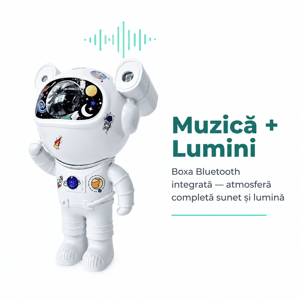 Proiector Laser Astronaut cu Galaxii Bluetooth Stele și Telecomandă 3
