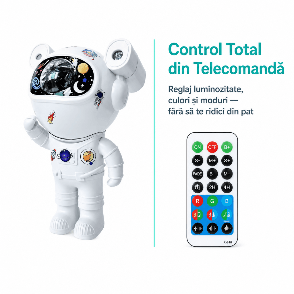 Proiector Laser Astronaut cu Galaxii Bluetooth Stele și Telecomandă 4