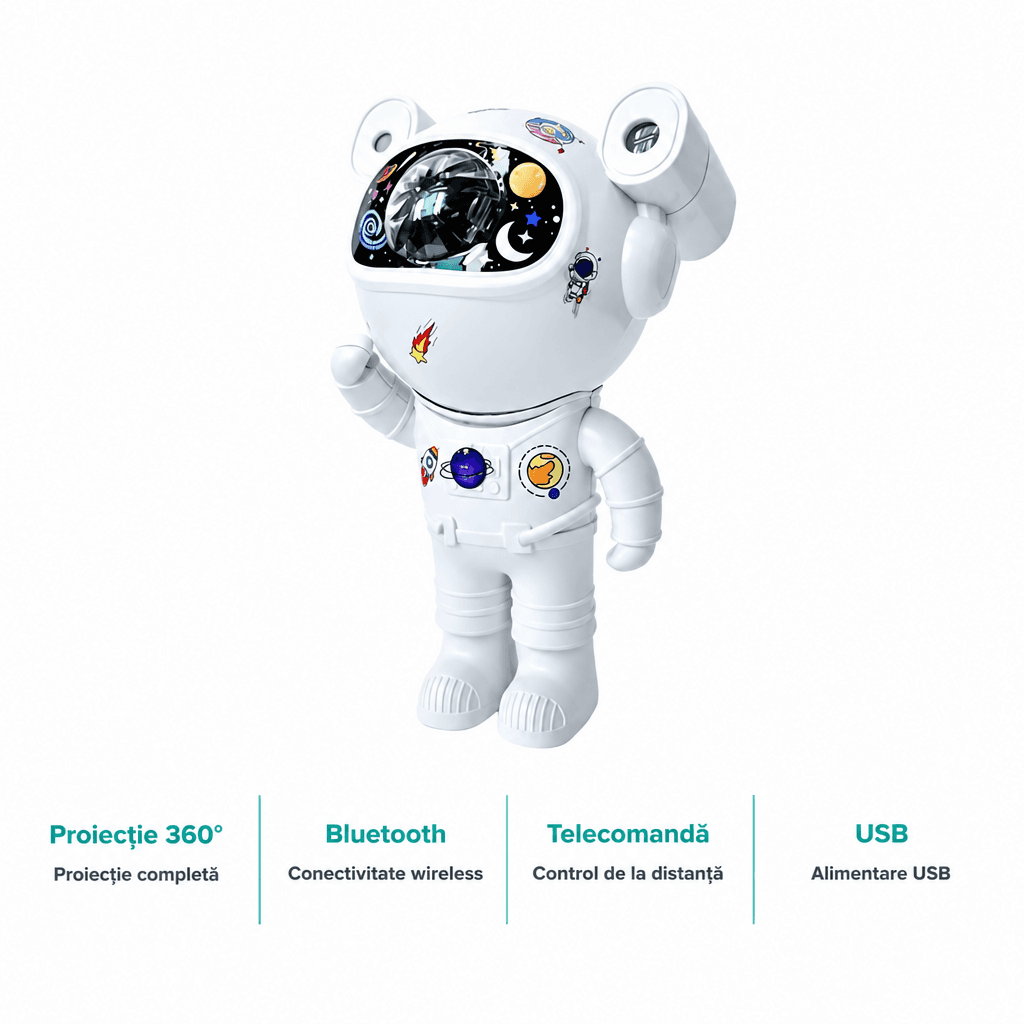 Proiector Laser Astronaut cu Galaxii Bluetooth Stele și Telecomandă 5