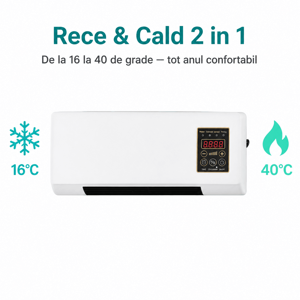 Mini Aer Condiționat Portabil 2în1 Rece și Cald Fără Instalare 55cm 2