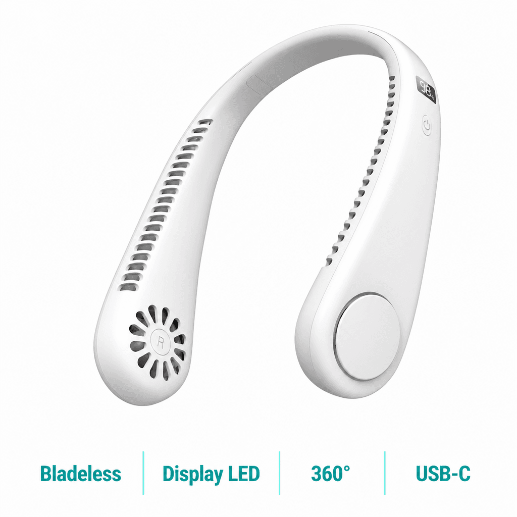 Ventilator pentru Gât Hands-Free Reîncărcabil USB-C Silențios 5