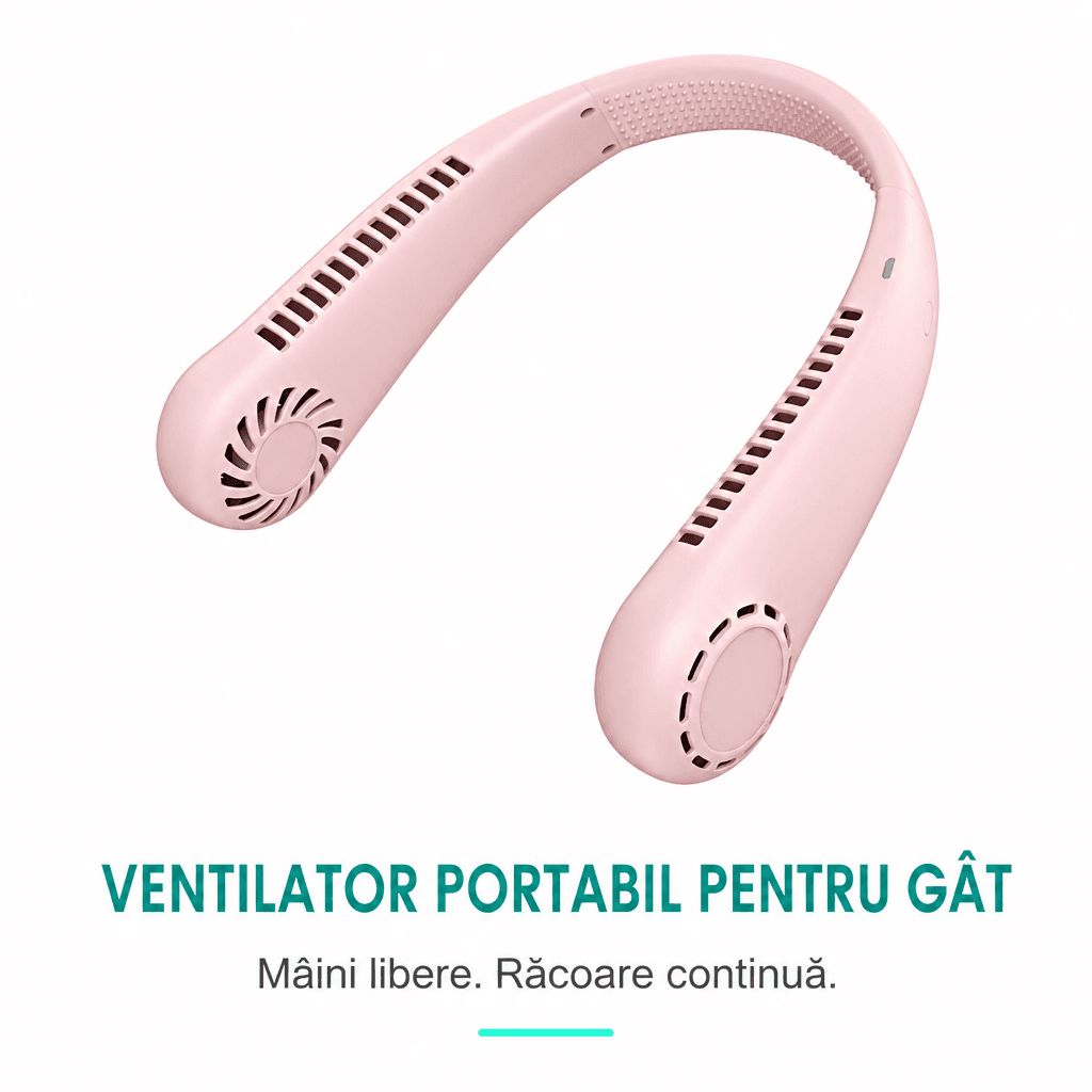 Ventilator pentru Gât Hands-Free Reîncărcabil USB-C Silențios 4