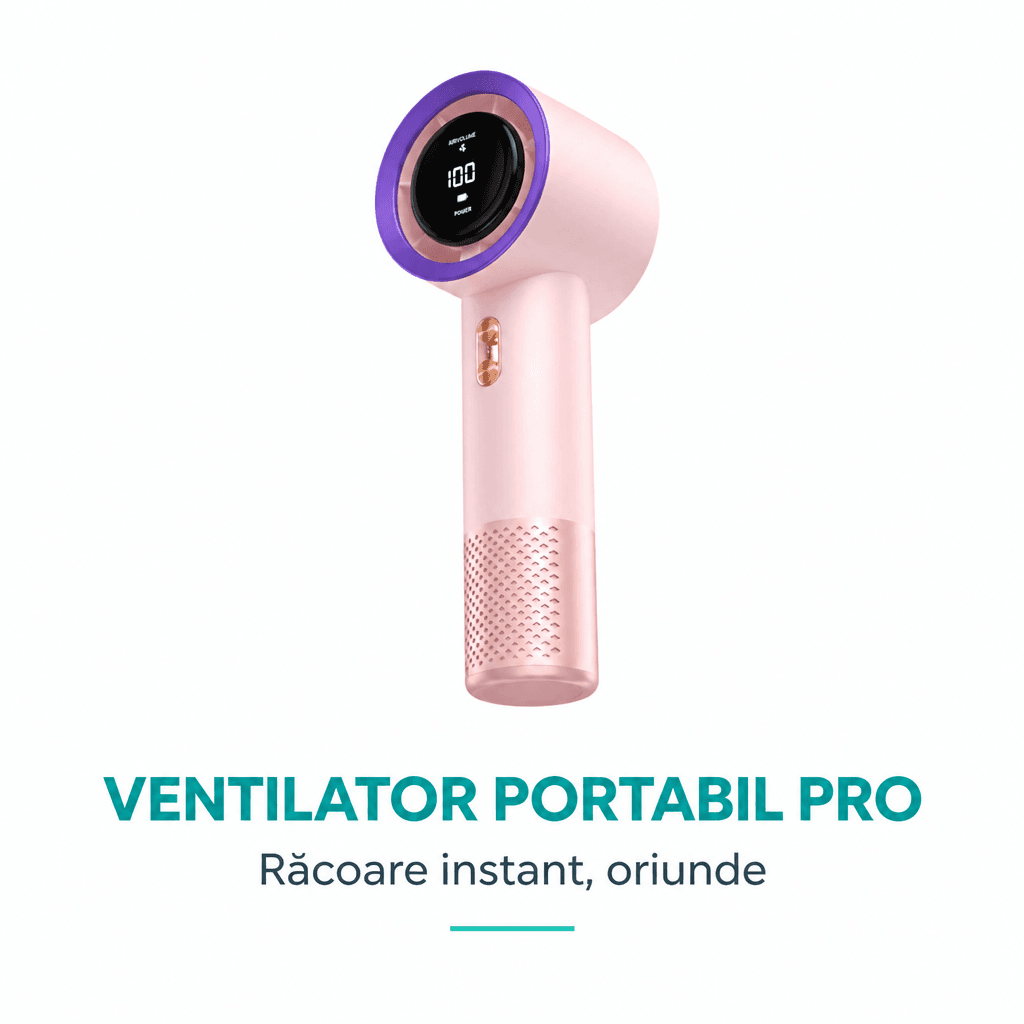 Ventilator de Mână cu Display LED și Baterie 3000mAh 2