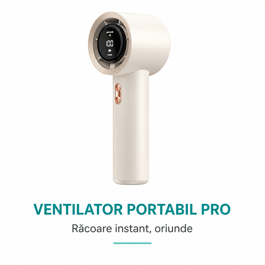 Ventilator de Mână cu Display LED și Baterie 3000mAh 2